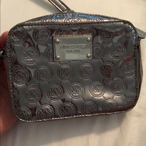 Michael Kors silver metallic cross body